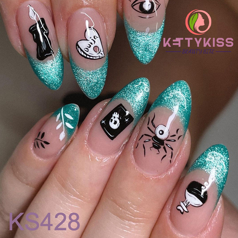 BUY 3 GET 1 FREE Kettykiss 24 Pcs KS301-428 Long Spooky & Stylish Halloween Nails